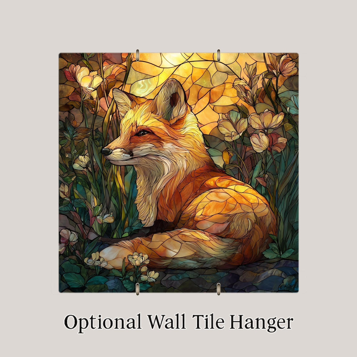 Forest Fox Wall Art Ceramic Tile Nature Gift Woodland Animal Decor Rustic Art Fox Lover Gift Art Tile