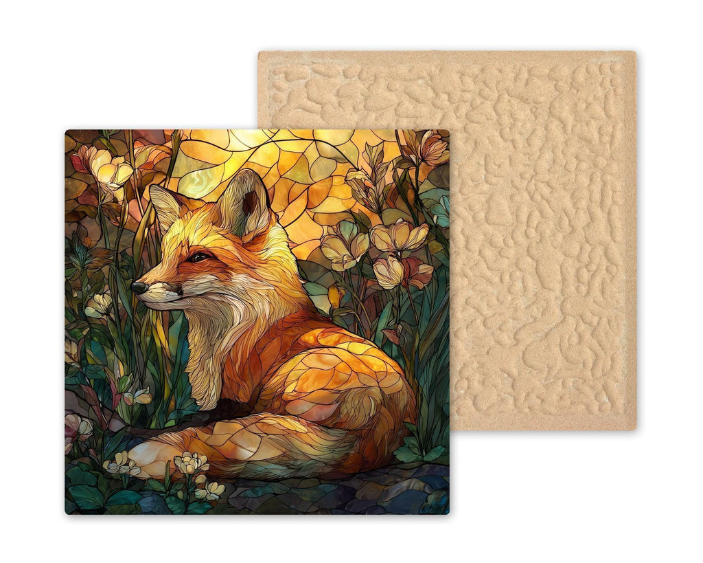 Forest Fox Wall Art Ceramic Tile Nature Gift Woodland Animal Decor Rustic Art Fox Lover Gift Art Tile