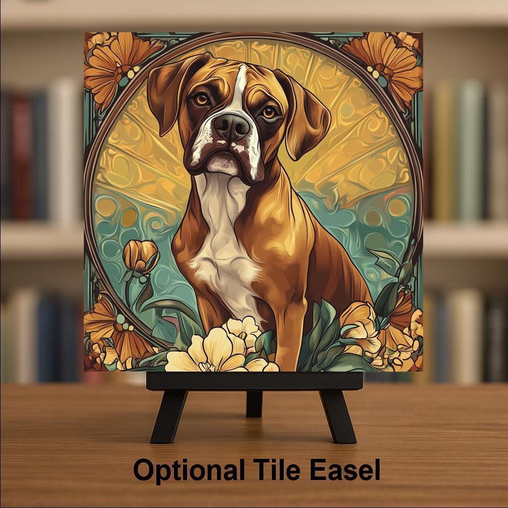 Boxer Dog Wall Art Ceramic Tile Dog Lover Gift Boxer Breed Decor Portrait Art Boxer Owner Gift Tile