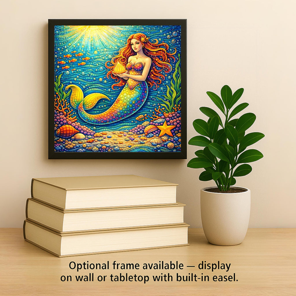 Mermaid Nursery Wall Art Ceramic Tile Whimsical Under the Sea Kids Room Decor Ocean Coastal Beach House Art