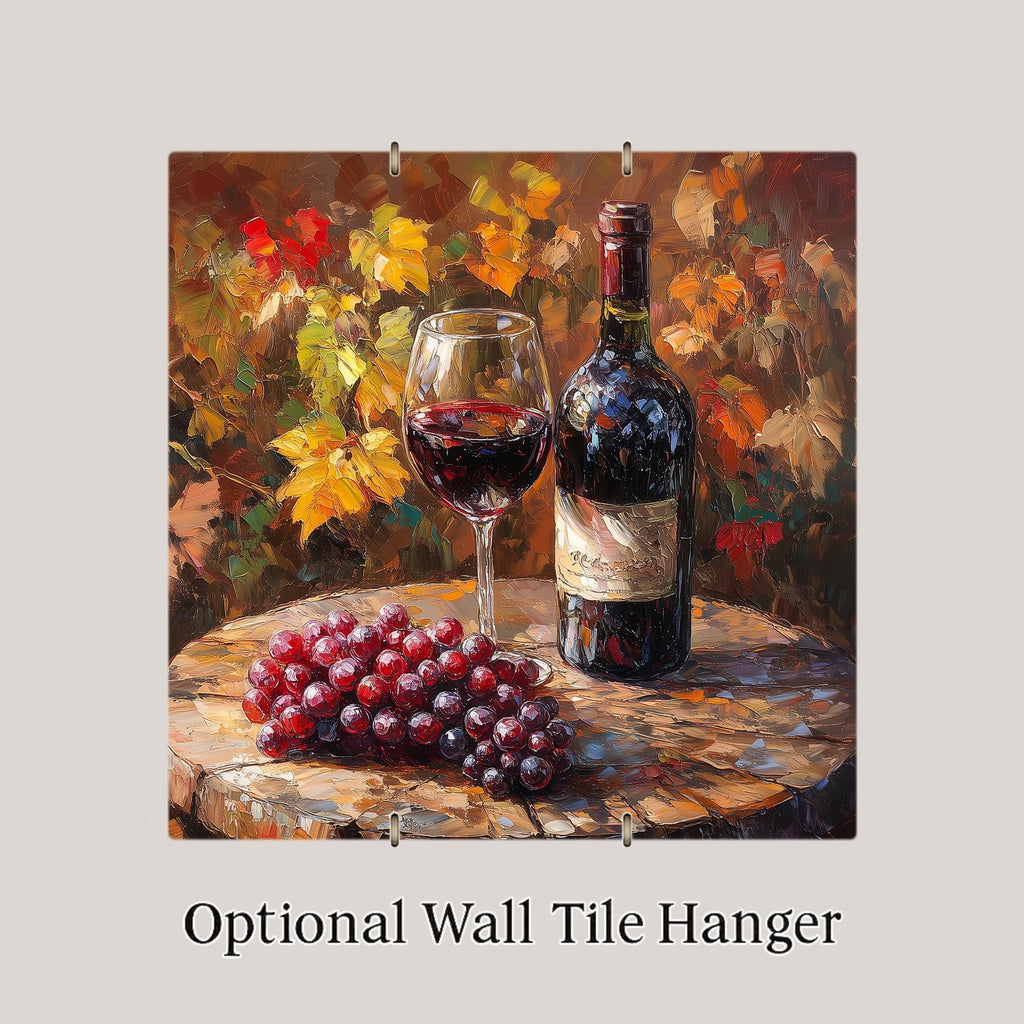 Autumn Vineyard Ceramic Art Tile: Mediterranean Wall Decor Kitchen Accent Tuscan Home Decor Wall Art Wine Country Tuscan Kitchen Italian