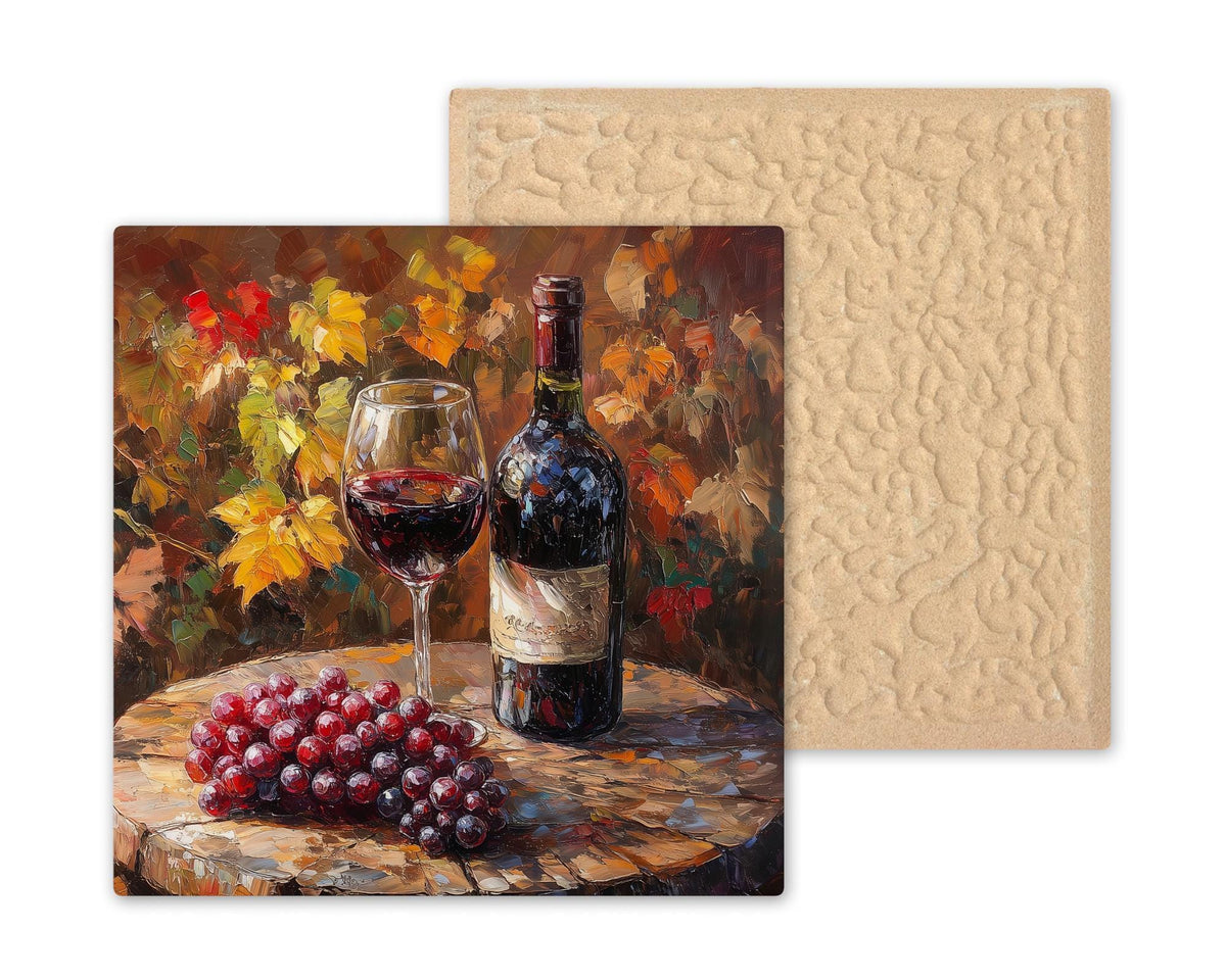 Autumn Vineyard Ceramic Art Tile: Mediterranean Wall Decor Kitchen Accent Tuscan Home Decor Wall Art Wine Country Tuscan Kitchen Italian