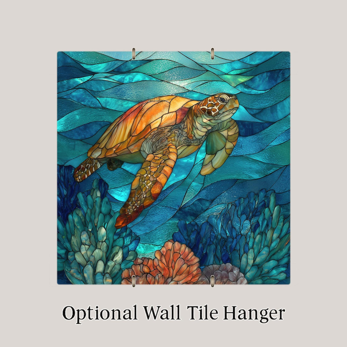 Sea Turtle Wall Decor Ceramic Tile Coastal Bathroom Art Beach House Decor Ocean Wildlife Artwork Nautical Home Accent