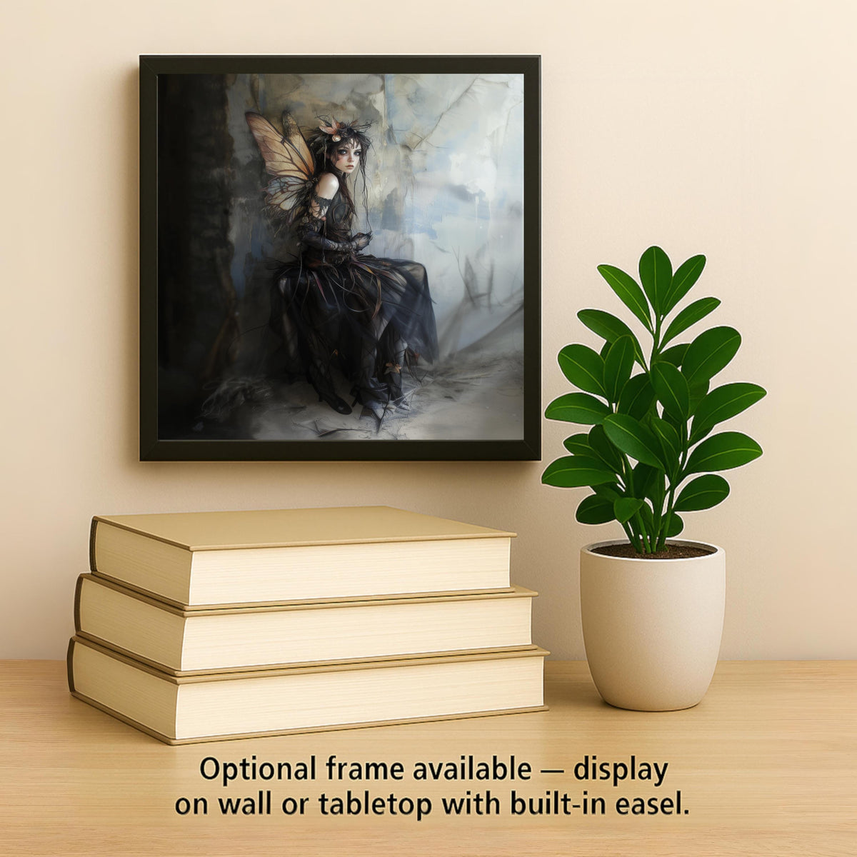 Gothic Fairy Wall Art Ceramic Tile Dark Fantasy Gift Witchy Decor Fairy Lover Gift Moody Art Tile
