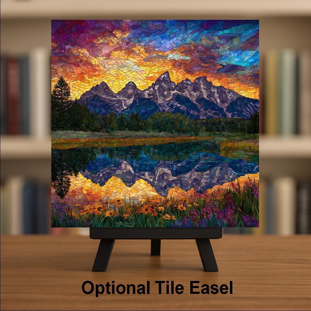 Grand Teton Wall Art Ceramic Tile Wyoming Gift Mountain Decor National Park Art Nature Lover Gift Tile
