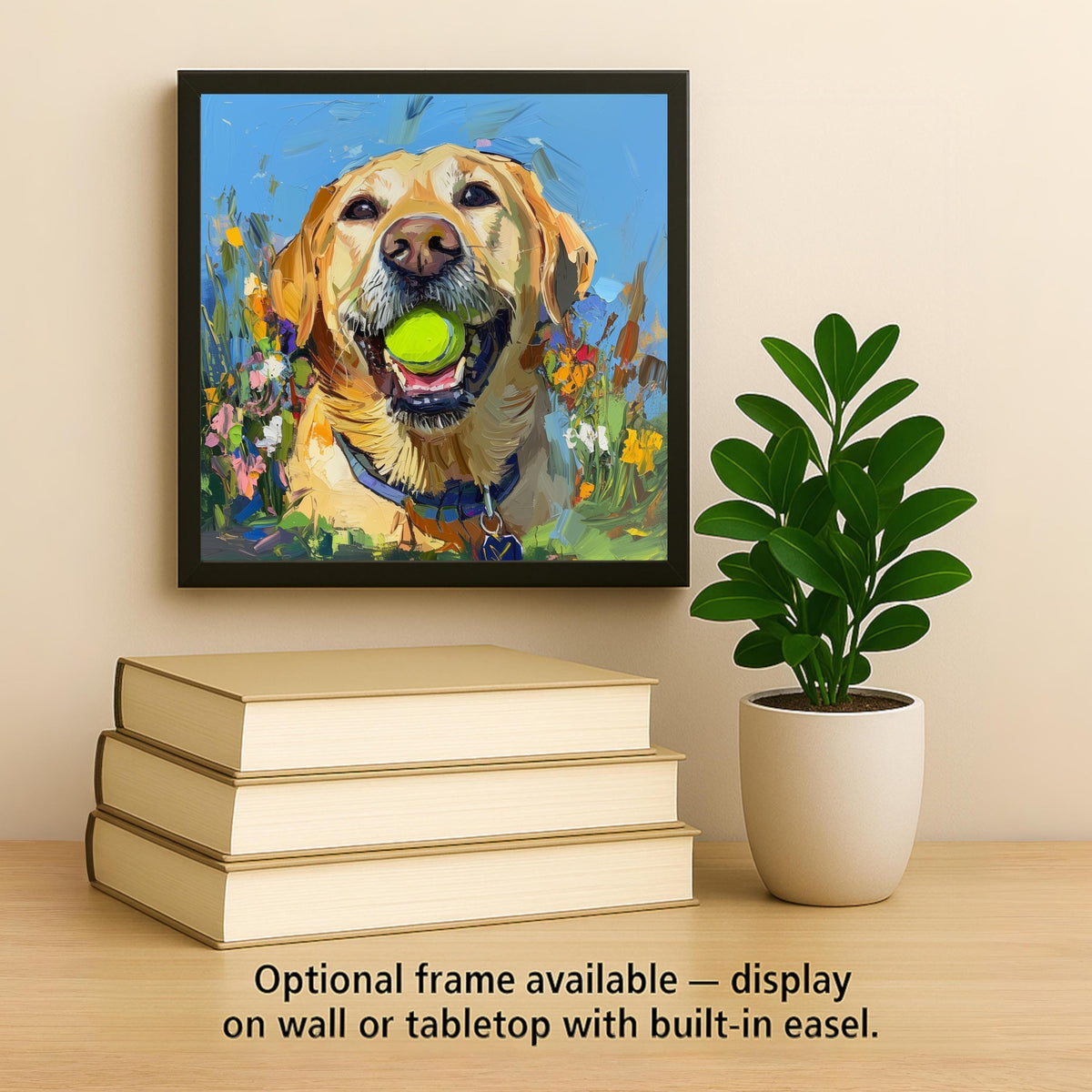 Labrador Retriever Ceramic Art Tile – Playful Dog Wall Decor, Lab Lover Pet Gift