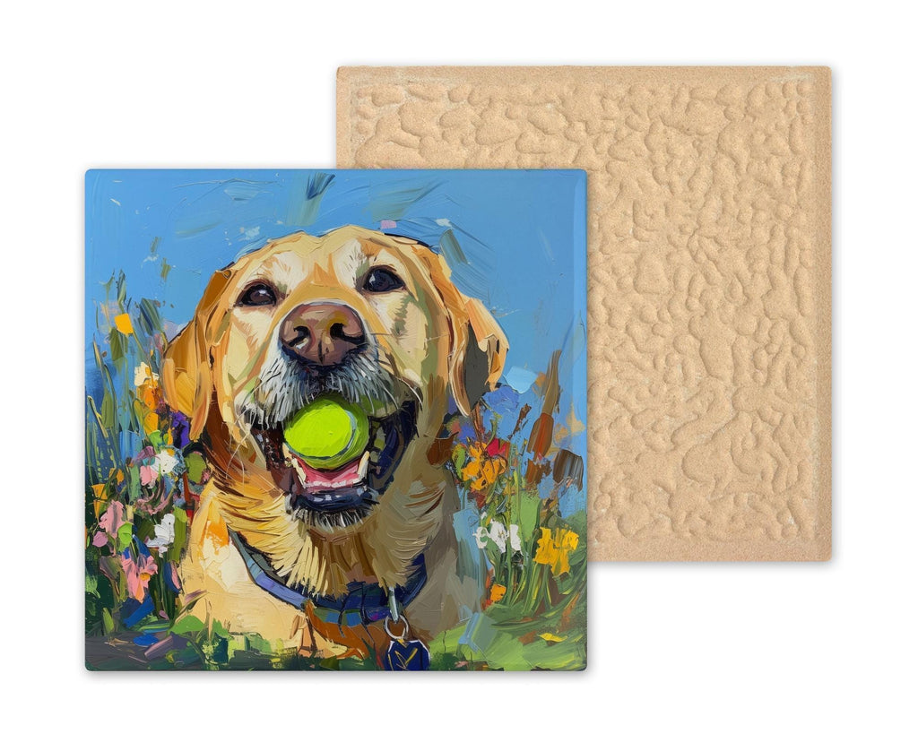 Labrador Retriever Ceramic Art Tile – Playful Dog Wall Decor, Lab Lover Pet Gift