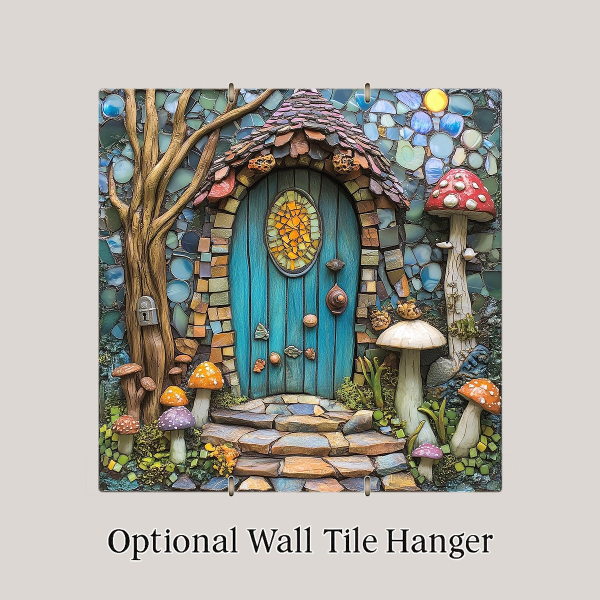Fairy House Wall Art Ceramic Tile Whimsical Cottage Decor Fairy Garden Gift Magical Woodland Wall Decor Accent Tile