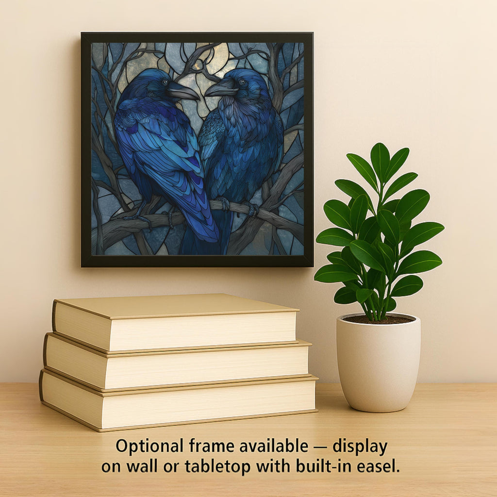 Mystical Raven Wall Art Ceramic Tile Gothic Bird Gift Dark Art Raven Lover Dark Art Lover Gift for Him Anniversary Gothic Aesthetic