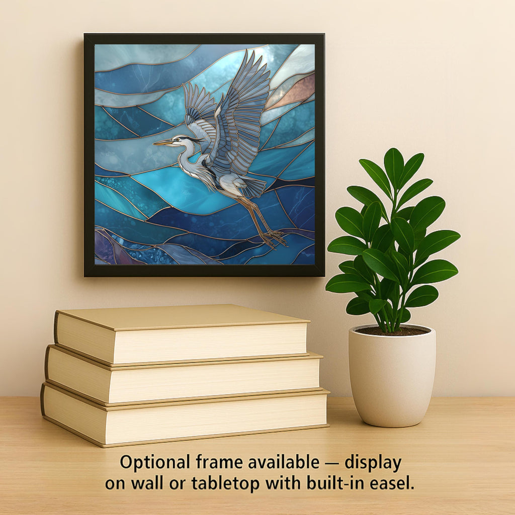 Great Blue Heron Wall Art Ceramic Tile Seaside Wildlife Gift Ocean Bird Decor Nautical Beach Art Bird Lover Tile