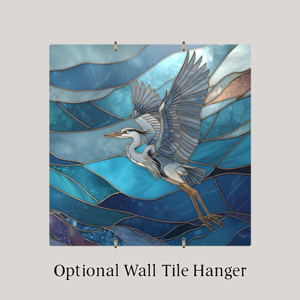Great Blue Heron Wall Art Ceramic Tile Seaside Wildlife Gift Ocean Bird Decor Nautical Beach Art Bird Lover Tile