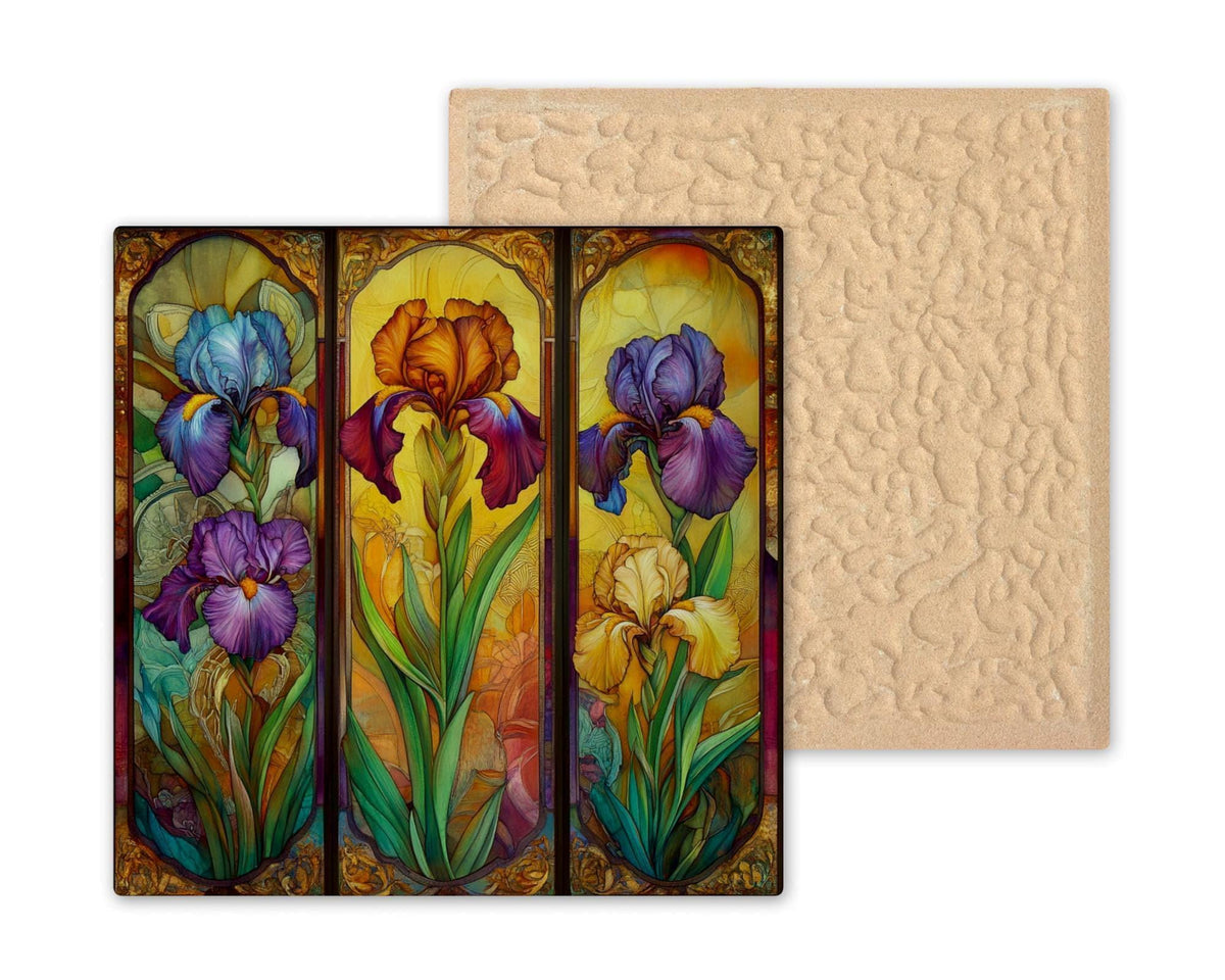 Iris Flower Wall Art Ceramic Tile Floral Gift Garden Decor Iris Lover Art Botanical Nature Gift Birdwatcher