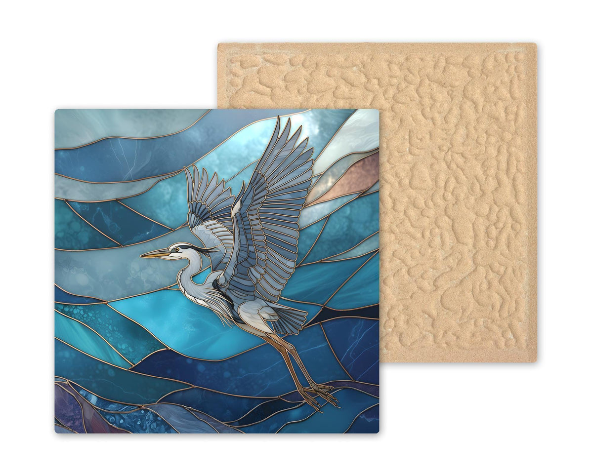 Great Blue Heron Wall Art Ceramic Tile Seaside Wildlife Gift Ocean Bird Decor Nautical Beach Art Bird Lover Tile