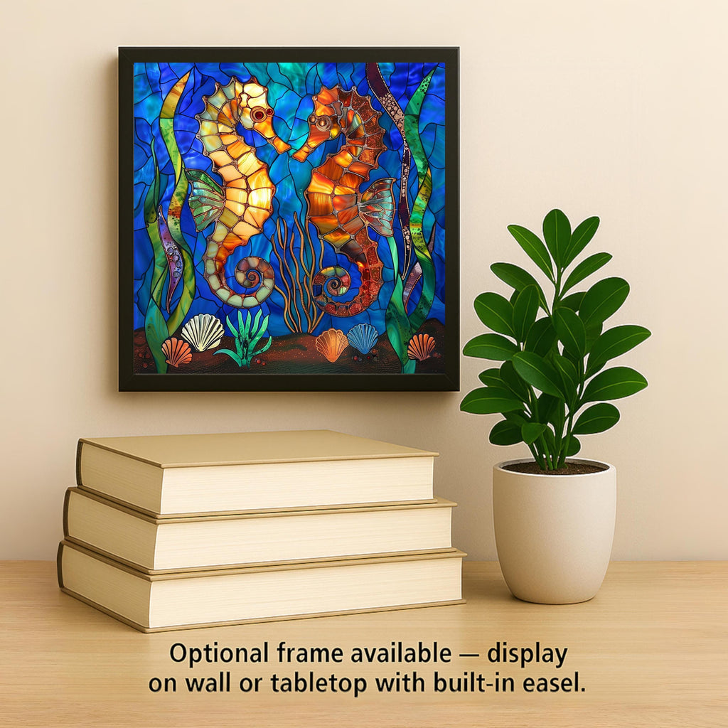 Seahorse Wall Art Ceramic Tile Ocean Coastal Gift Beach House Decor Nautical Art Seahorse Lover Gift Tile
