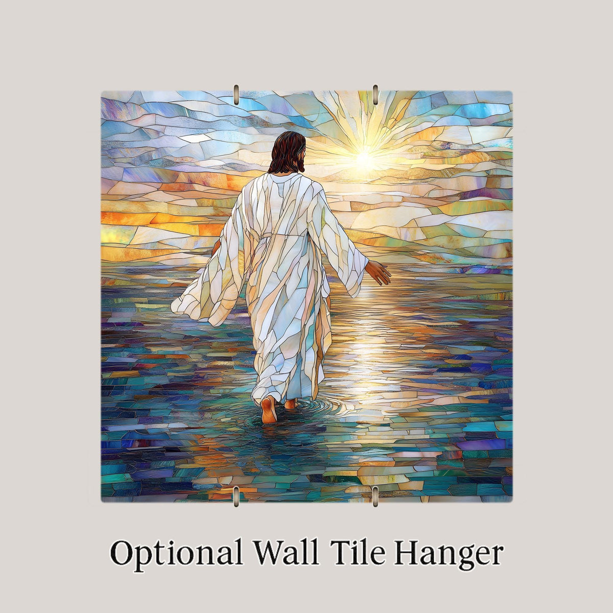 Jesus Wall Art Ceramic Tile Christian Gift Faith Wall Decor Religious Prayer Room Catholic Christian Keepsake Accent Tile