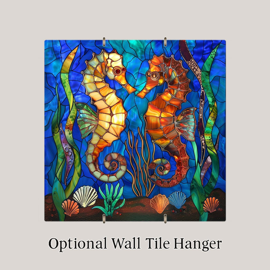 Seahorse Wall Art Ceramic Tile Ocean Coastal Gift Beach House Decor Nautical Art Seahorse Lover Gift Tile