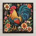 This rooster tile wall art brings bold country flair to your kitchen or wall decor gallery. With a highly detailed, colorful rooster at the center and a rich floral border, this ceramic tile captures the spirit of farm life with an artisan touch for your home decor. Perfect for farmhouse decor, rustic kitchens, or collector displays.
