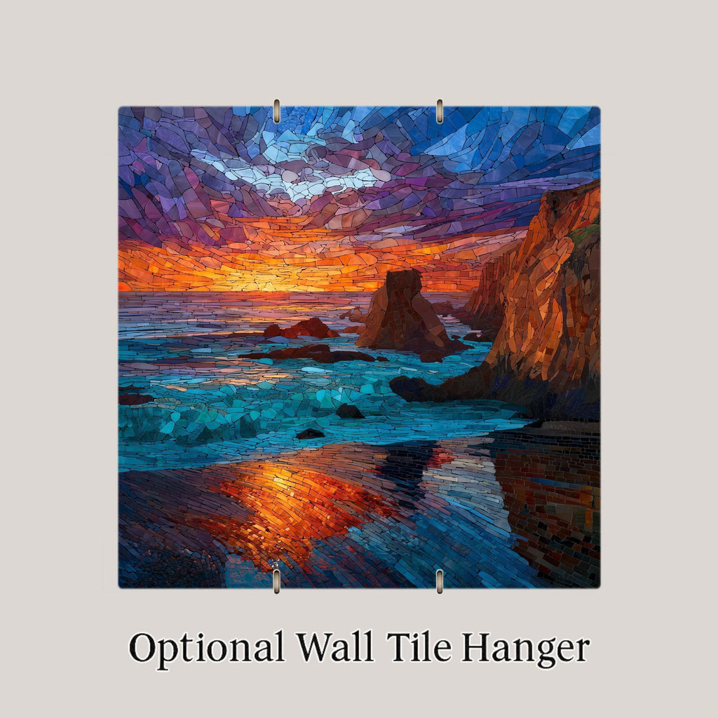 Big Sur Wall Art Ceramic Tile California Coast Gift Sunset Decor Pacific Ocean Art Coastal Lover Gift Tile