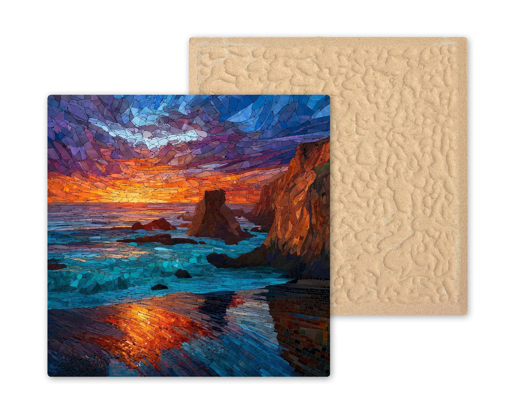 Big Sur Wall Art Ceramic Tile California Coast Gift Sunset Decor Pacific Ocean Art Coastal Lover Gift Tile
