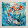 koi fish ceramic tile,koi mosaic tile,asian art wall tile,aquatic home decor,japanese koi design,serene fish wall tile,colorful art tile,nature inspired tile,zen bathroom decor,decorative koi tile,fish mosaic decor,koi pond wall tile,handmade fish art