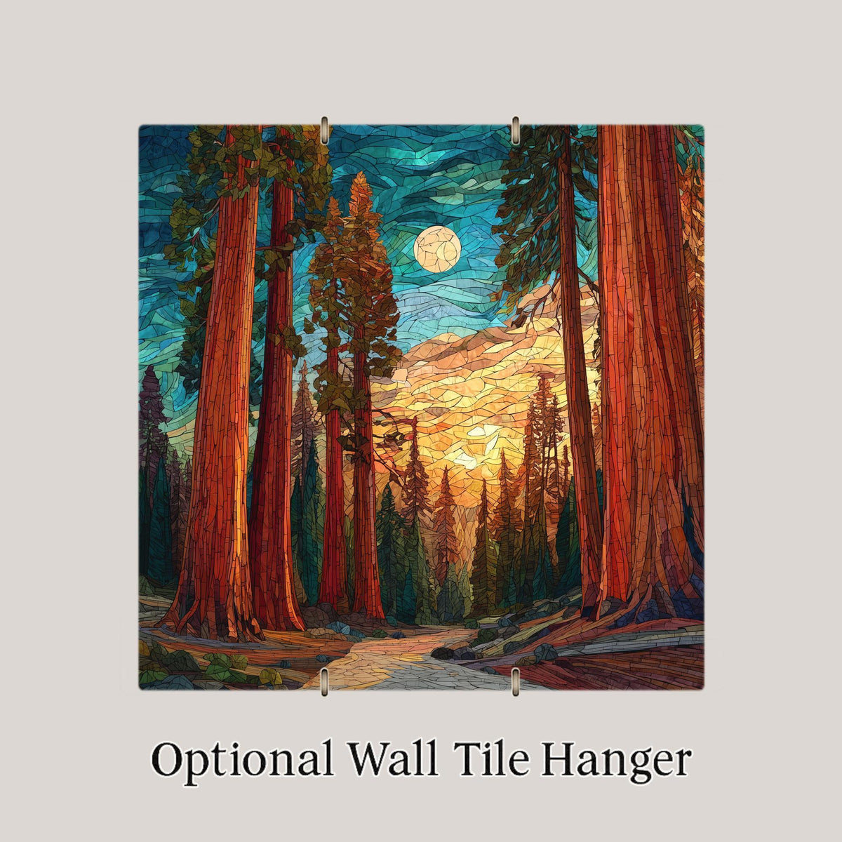 Sequoia National Park Ceramic Tile Wall Art - Giant Forest Landscape California Nature Home Decor Gift