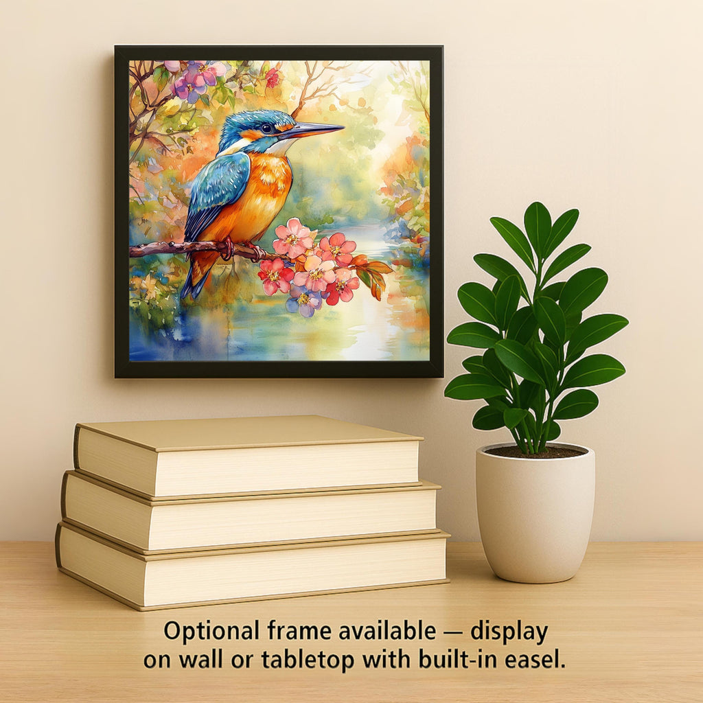 Kingfisher Wall Art Ceramic Tile Bird Lover Gift Wildlife Bird Decor Nature Tile Art