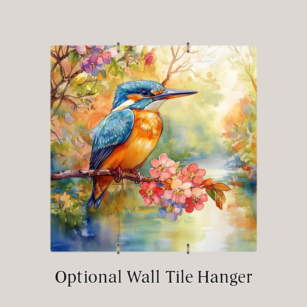Kingfisher Wall Art Ceramic Tile Bird Lover Gift Wildlife Bird Decor Nature Tile Art