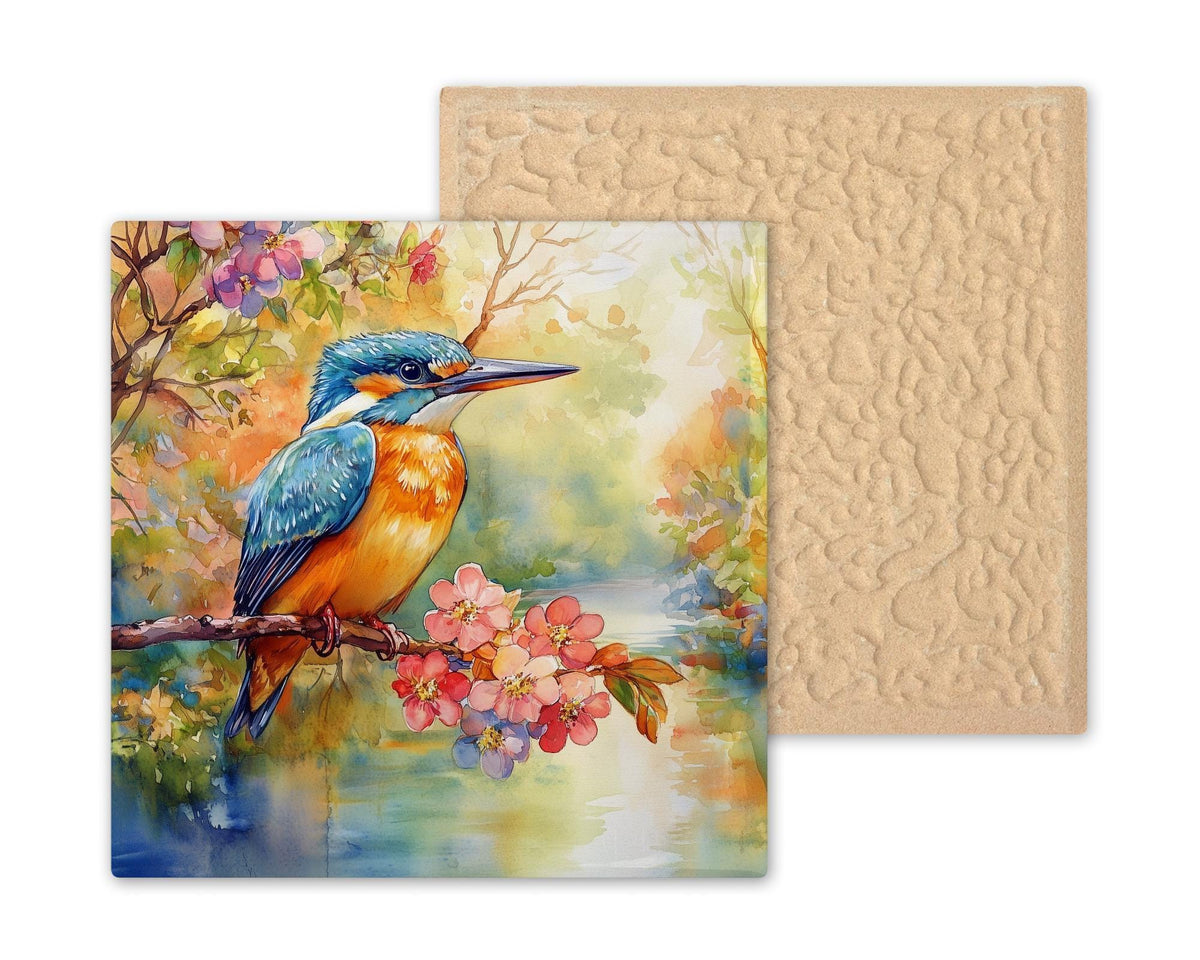 Kingfisher Wall Art Ceramic Tile Bird Lover Gift Wildlife Bird Decor Nature Tile Art