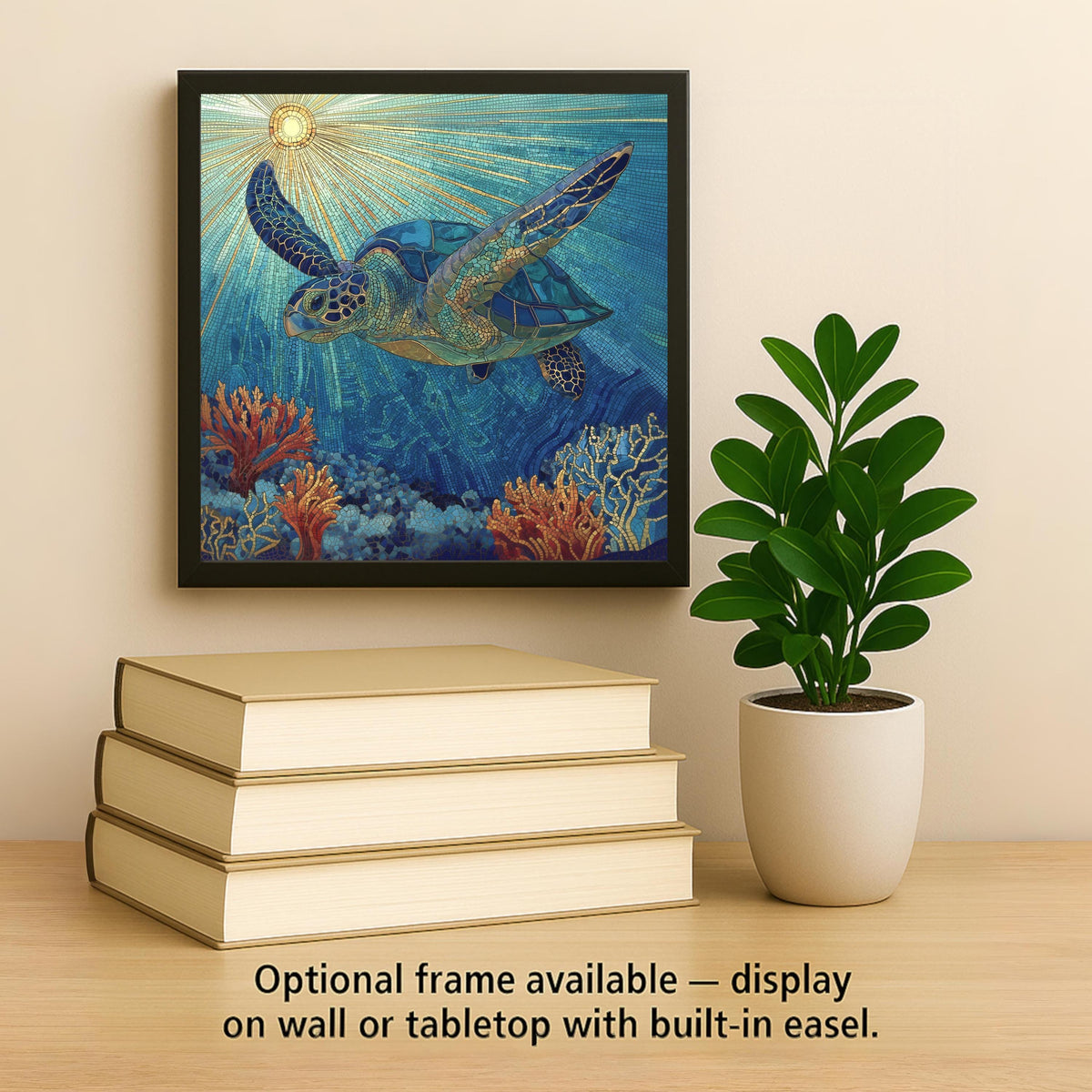 Sea Turtle Ceramic Art Tile: Coastal Wall Decor Beach House Accent Ocean Home Decor Wall Art