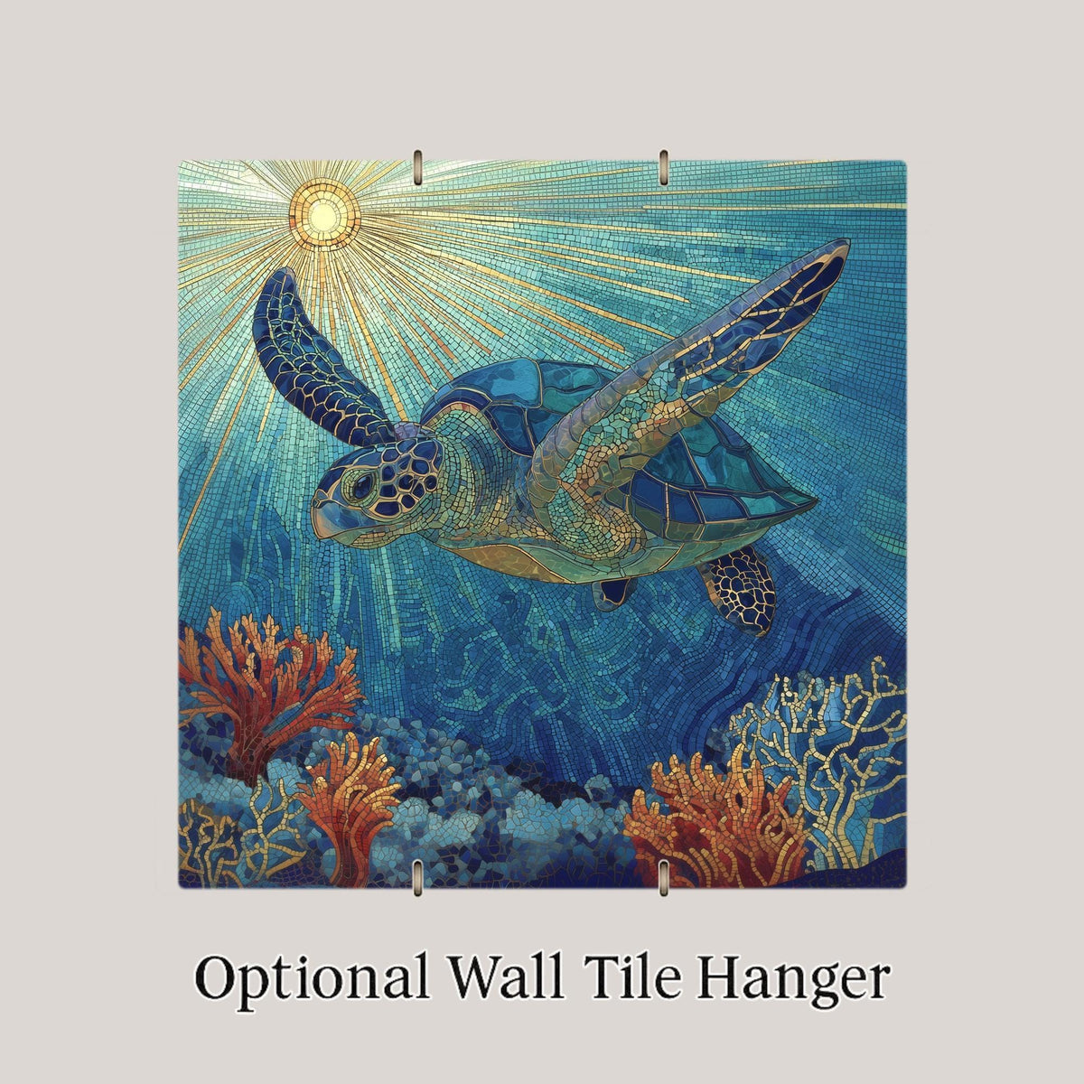 Sea Turtle Ceramic Art Tile: Coastal Wall Decor Beach House Accent Ocean Home Decor Wall Art