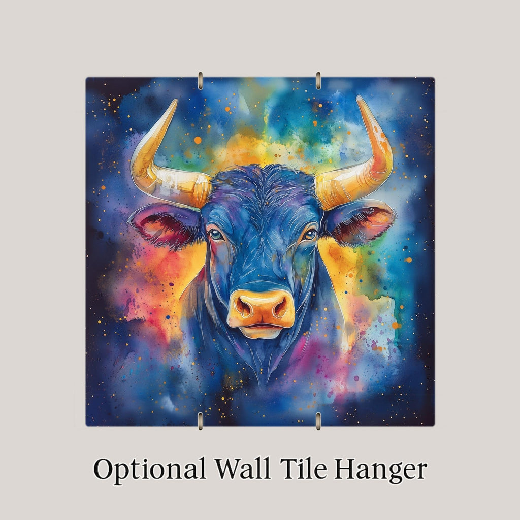Taurus Wall Art Ceramic Tile Zodiac Gift Taurus Birthday Decor Astrology Tile Art