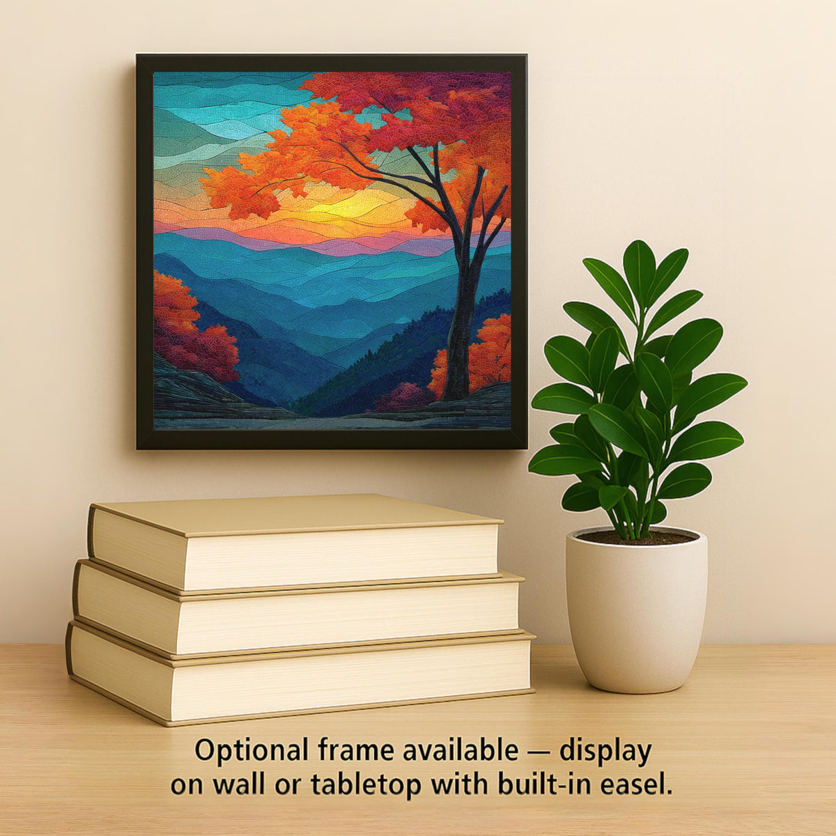 Smoky Mountains Wall Art Ceramic Tile Tennessee Gift Sunset Decor Mountain Nature Art Hiker Gift Art Tile