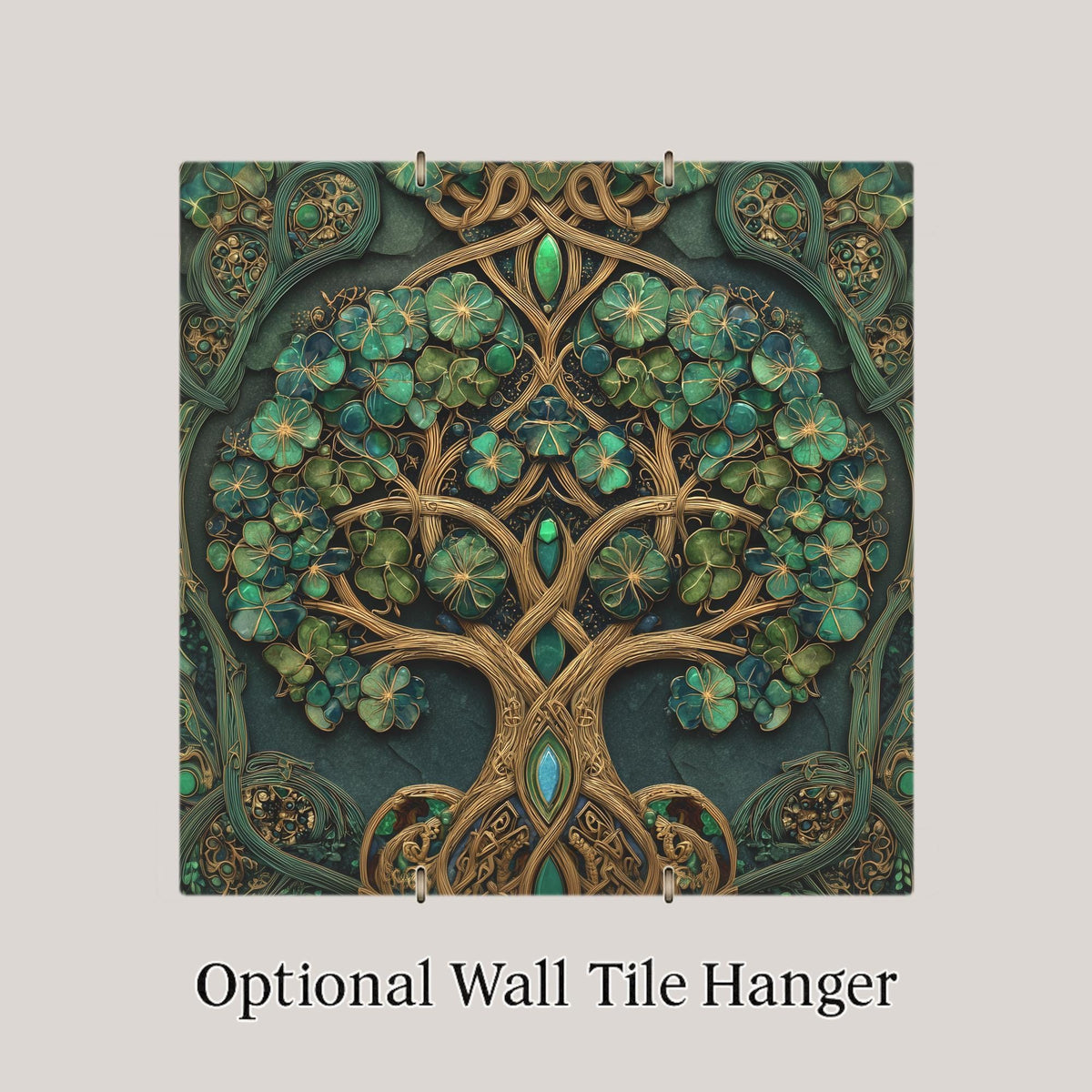 Celtic Tree of Life Ceramic Tile Wall Art – Stained Glass Style Irish Wall Decor, Meaningful Home Decor, Symbolic Nature Art