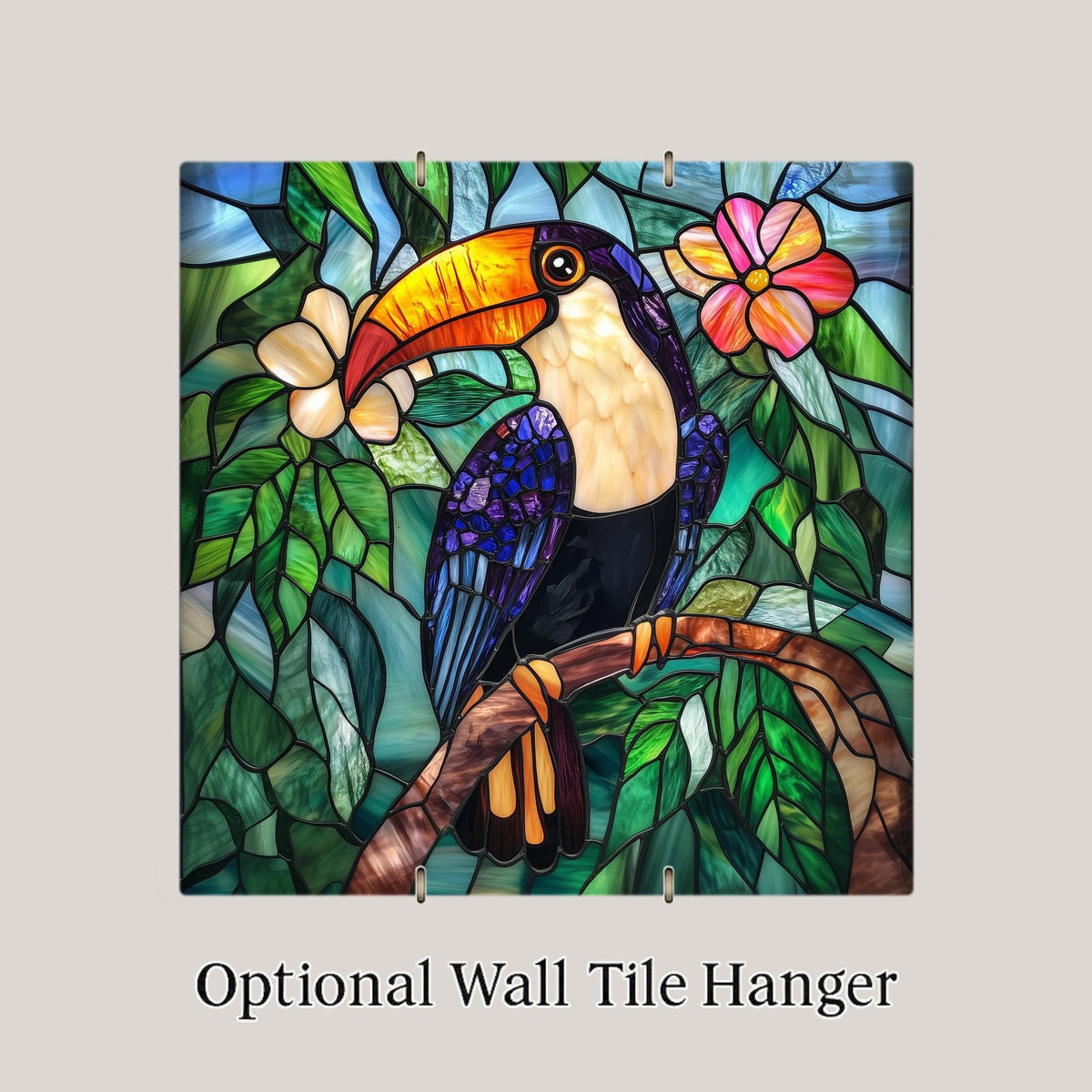 Toucan Wall Art Ceramic Tile Tropical Bird Gift Bathroom Decor Bird Lover Gift Rainforest Art Nature Lover Tile