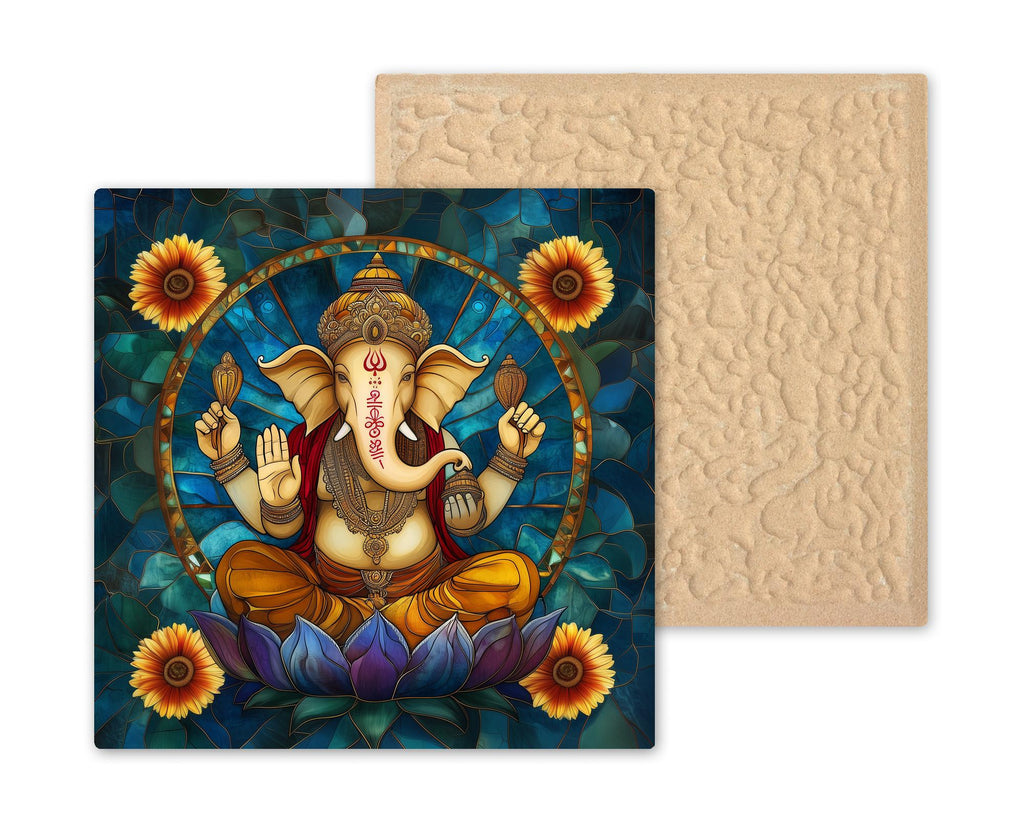 Ganesha Wall Art Ceramic Tile Hindu Deity Gift Spiritual Decor Ganesha Lover Art Cultural Heritage Gift Meditation Tile