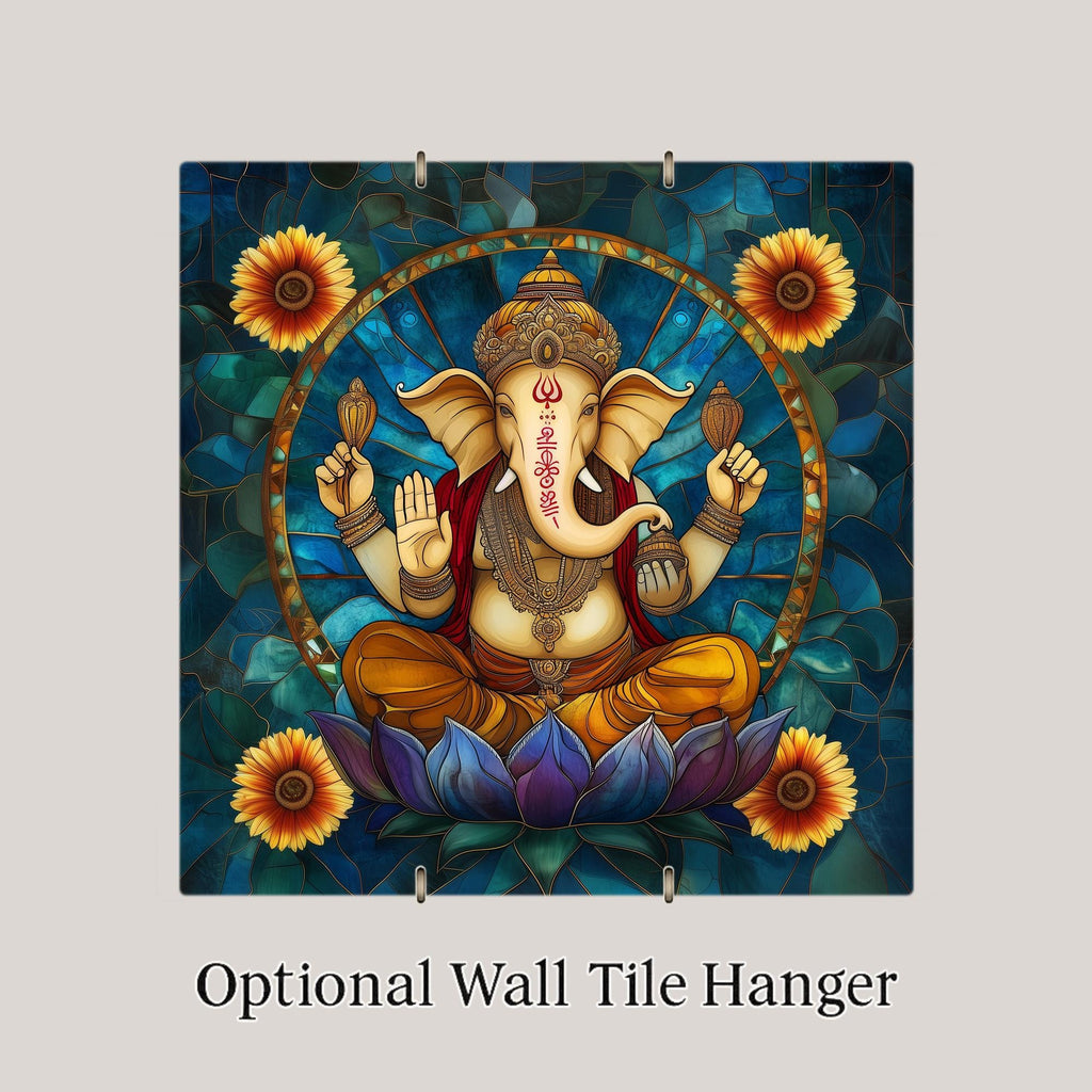 Ganesha Wall Art Ceramic Tile Hindu Deity Gift Spiritual Decor Ganesha Lover Art Cultural Heritage Gift Meditation Tile