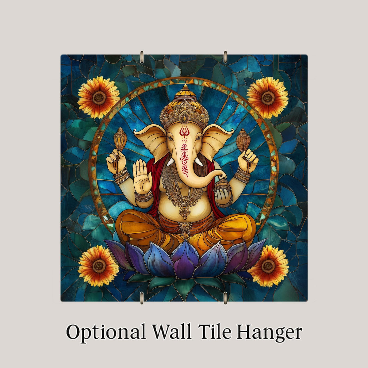 Ganesha Wall Art Ceramic Tile Hindu Deity Gift Spiritual Decor Ganesha Lover Art Cultural Heritage Gift Meditation Tile
