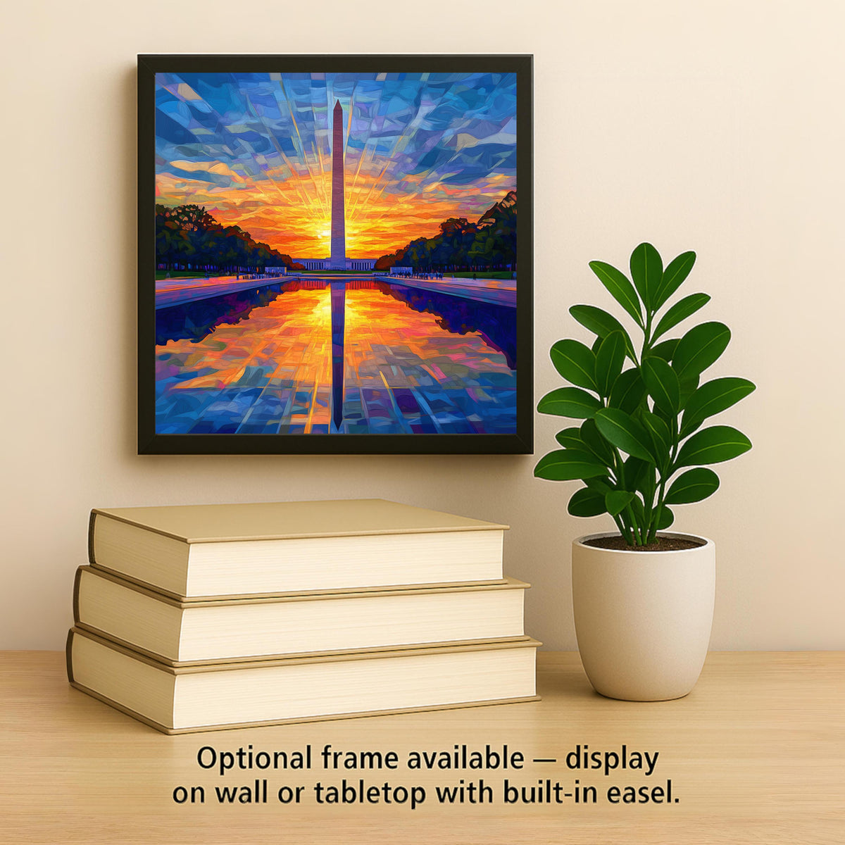 Washington Monument Ceramic Tile Wall Art Washington DC Decor Patriotic Home Decor National Mall Sunset Reflecting Pool