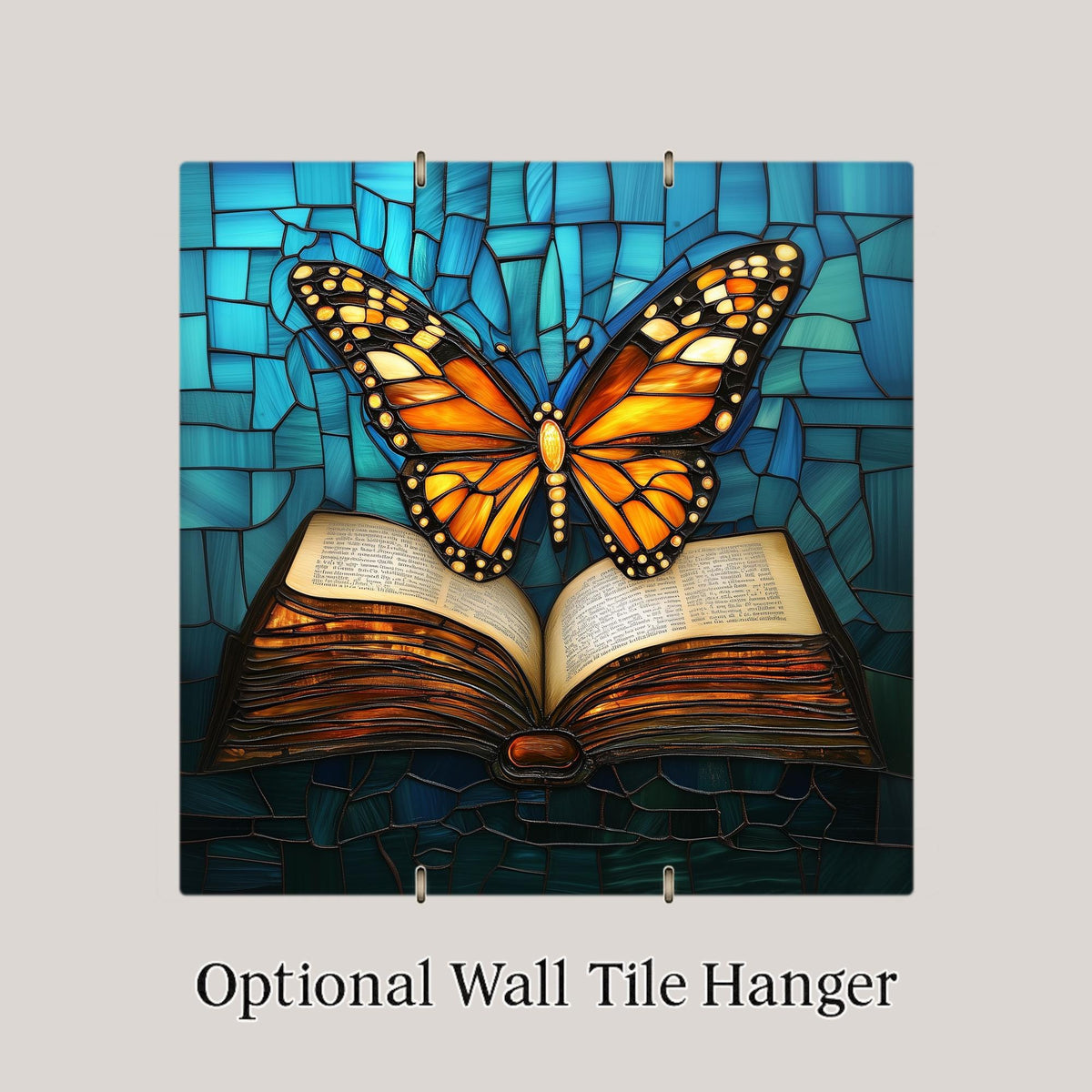 Book Butterfly Wall Art Ceramic Tile Memorial Gift Reader Decor Book Lover Art Transformation Gift Tile