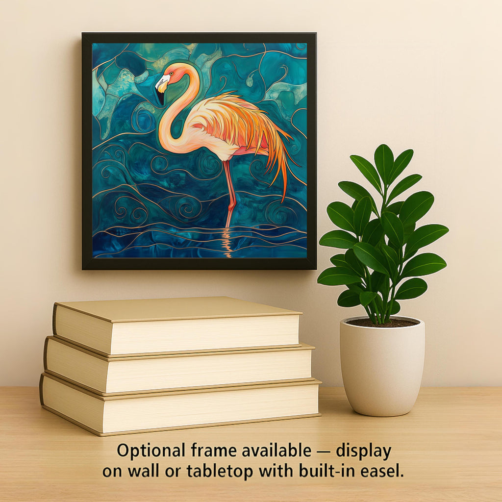 Flamingo Wall Art Ceramic Tile Bathroom Decor Flamingo Lover Gift Tropical Bird Art Coastal Home Gift Tile