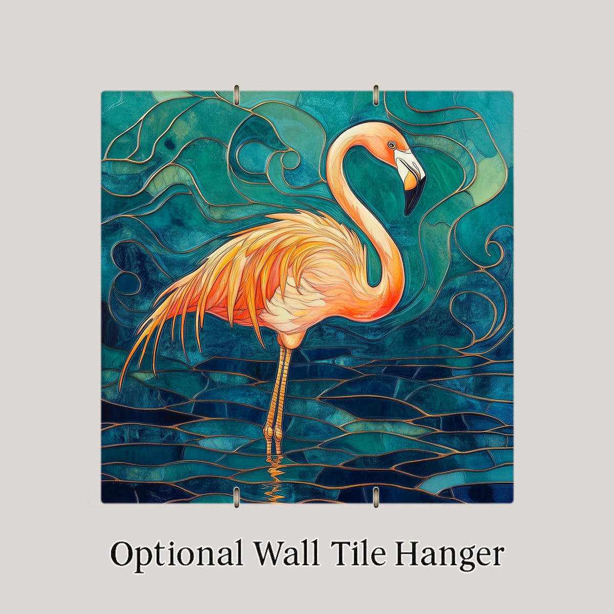Flamingo Wall Art Ceramic Tile Flamingo Gift Coastal Bathroom Decor Tropical Bird Lover Art Nature Gift Tile