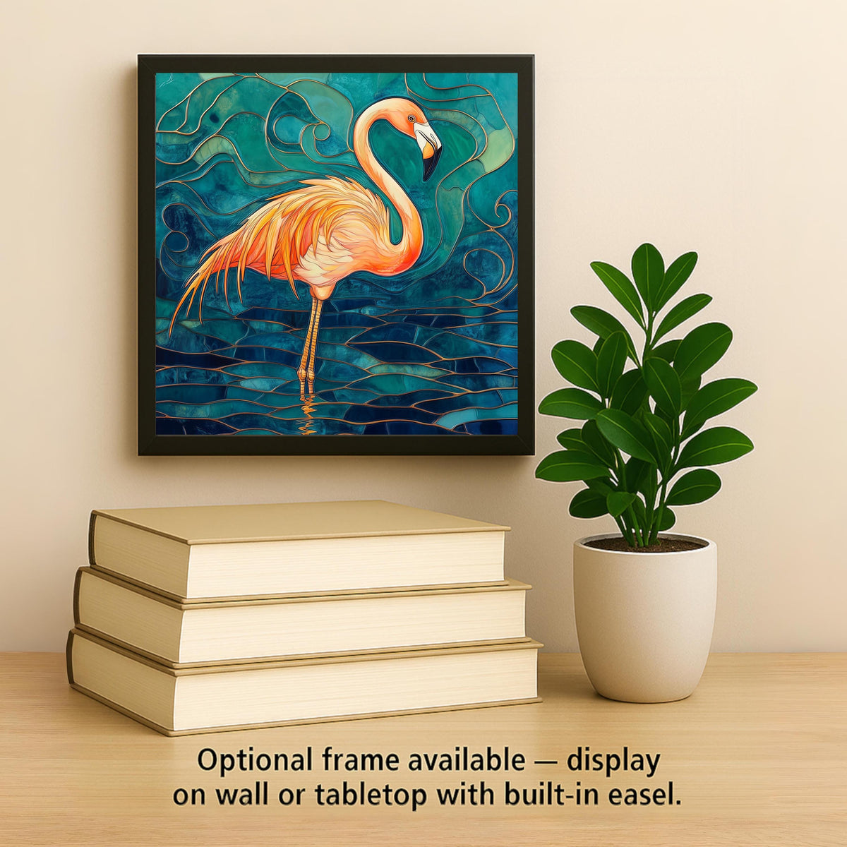 Flamingo Wall Art Ceramic Tile Flamingo Gift Coastal Bathroom Decor Tropical Bird Lover Art Nature Gift Tile