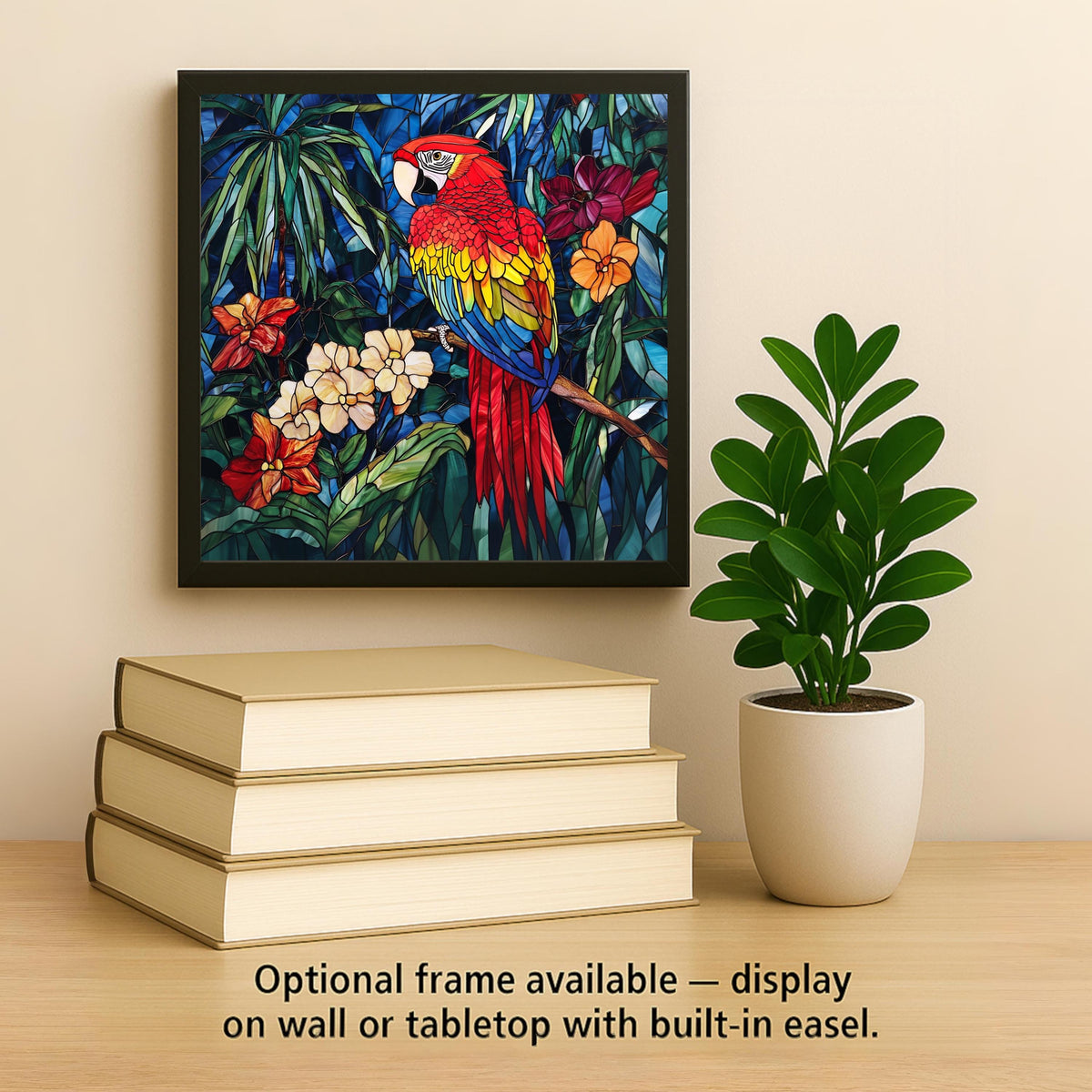 Macaw Wall Art Ceramic Tile Parrot Lover Gift Tropical Bird Decor Scarlet Macaw Art Bird Lover Gift Tile