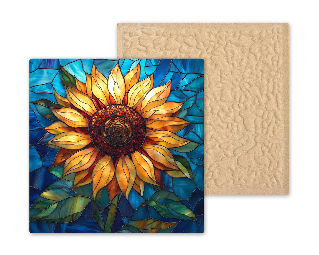 Sunflower Ceramic Art Tile – Kitchen Wall Decor, Floral Farmhouse Sunflower Lover Gift
