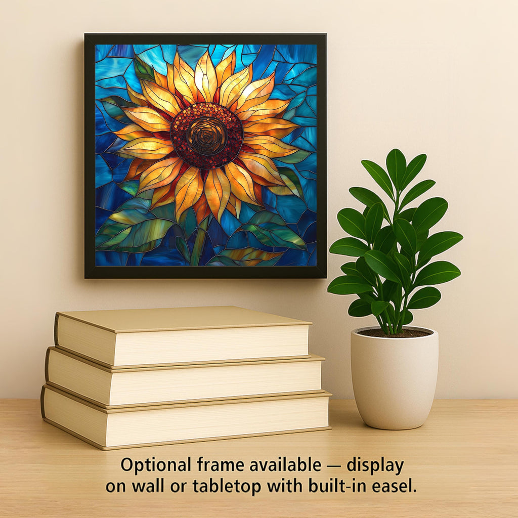 Sunflower Ceramic Art Tile – Kitchen Wall Decor, Floral Farmhouse Sunflower Lover Gift