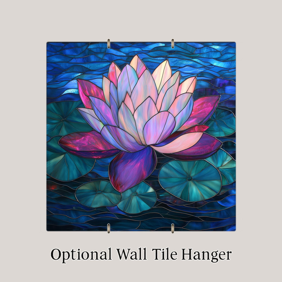 Lotus Flower Ceramic Art Tile – Zen Meditation Gift, Yoga Spiritual Botanical Art, Lotus Lover Nature Decor