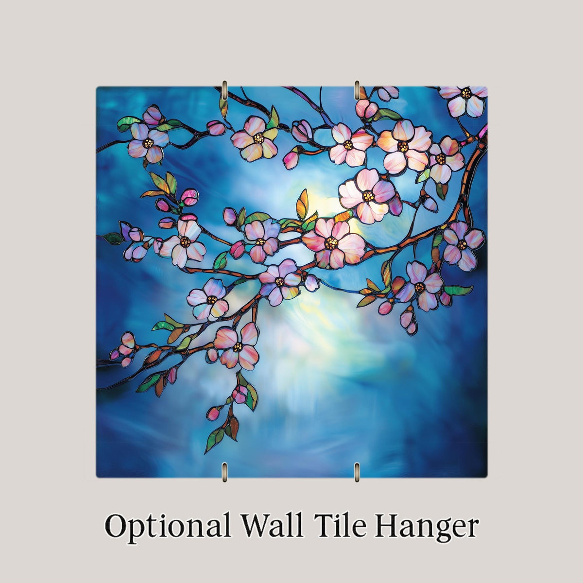 Cherry Blossom Ceramic Art Tile – Japanese Sakura Wall Decor, Spring Floral Zen Gift