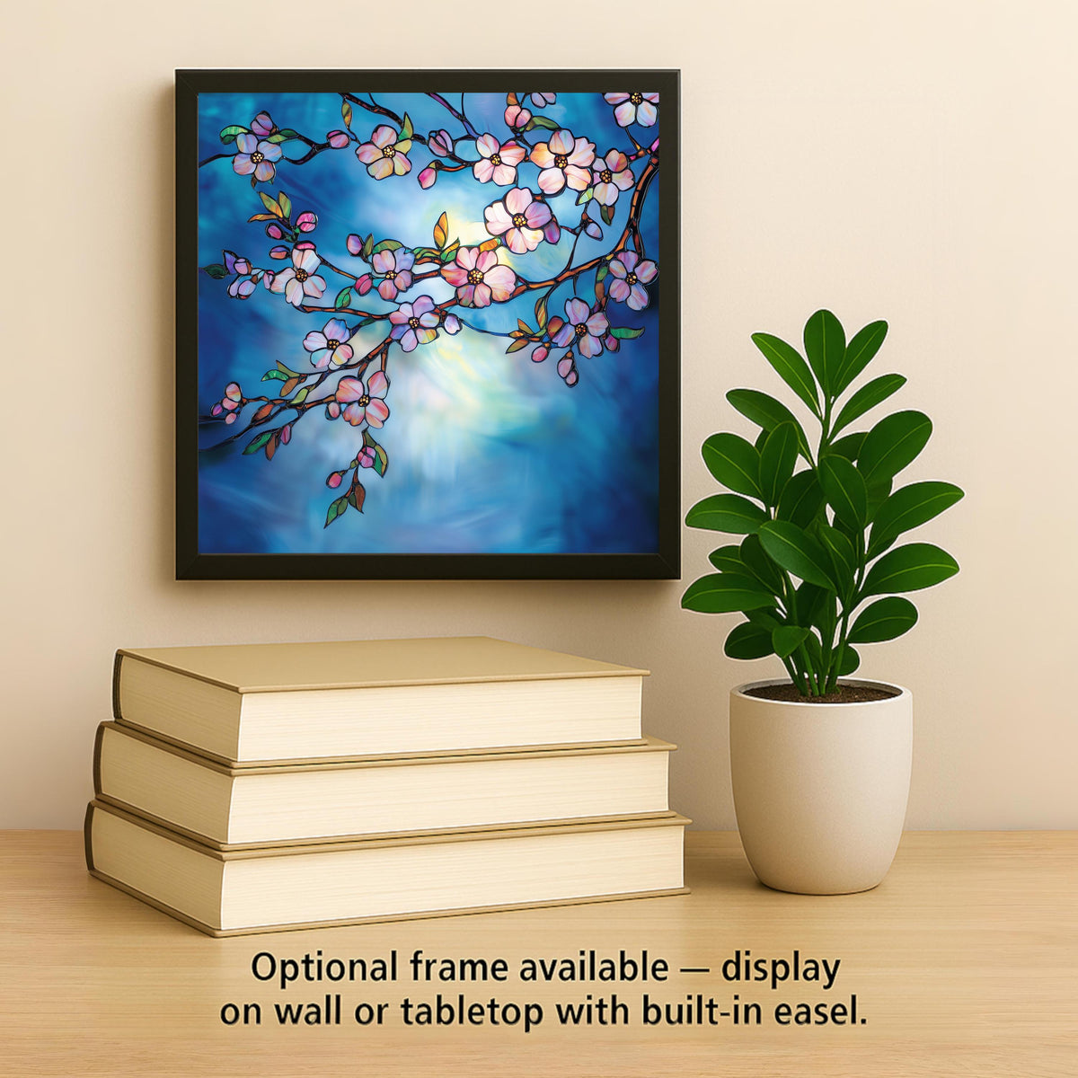 Cherry Blossom Ceramic Art Tile – Japanese Sakura Wall Decor, Spring Floral Zen Gift