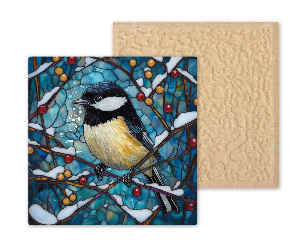 Chickadee Ceramic Art Tile – Backyard Bird Wall Decor, Songbird Birdwatcher Nature Lover Gift