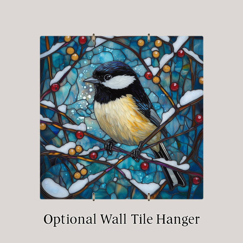 Chickadee Ceramic Art Tile – Backyard Bird Wall Decor, Songbird Birdwatcher Nature Lover Gift